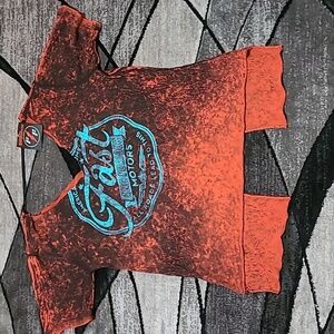 FAST & FURIOUS BY AFFLICTION V-NECK BURN-OUT TEE-SHIRT